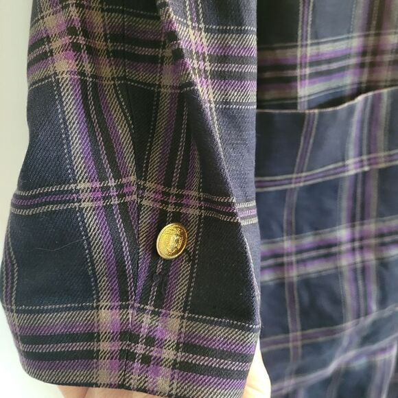 Vintage academia plaid suit with original gold buttons - Picture 5 of 16